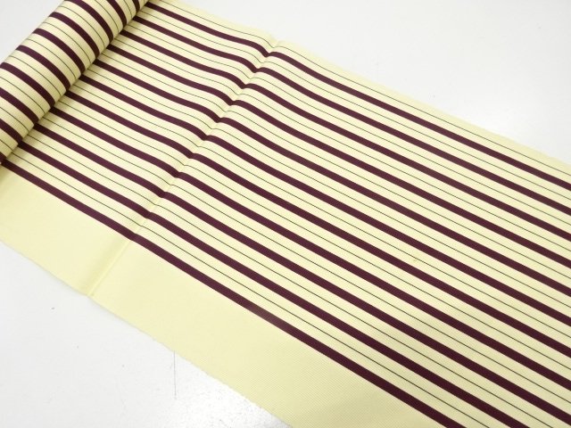 JAPANESE KIMONO / ANTIQUE BOLT FOR HASSUN OBI / WOVEN STRIPE